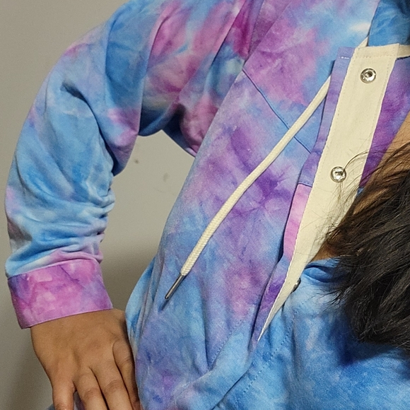 SUMMER SKIES BLUE PINK TIE DYE ROMPER - Picture 9 of 10